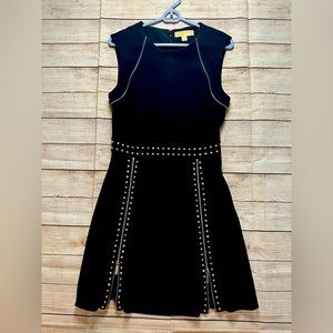 Michael Kors A-Line Pyramid-stud and Zipper Accent dress